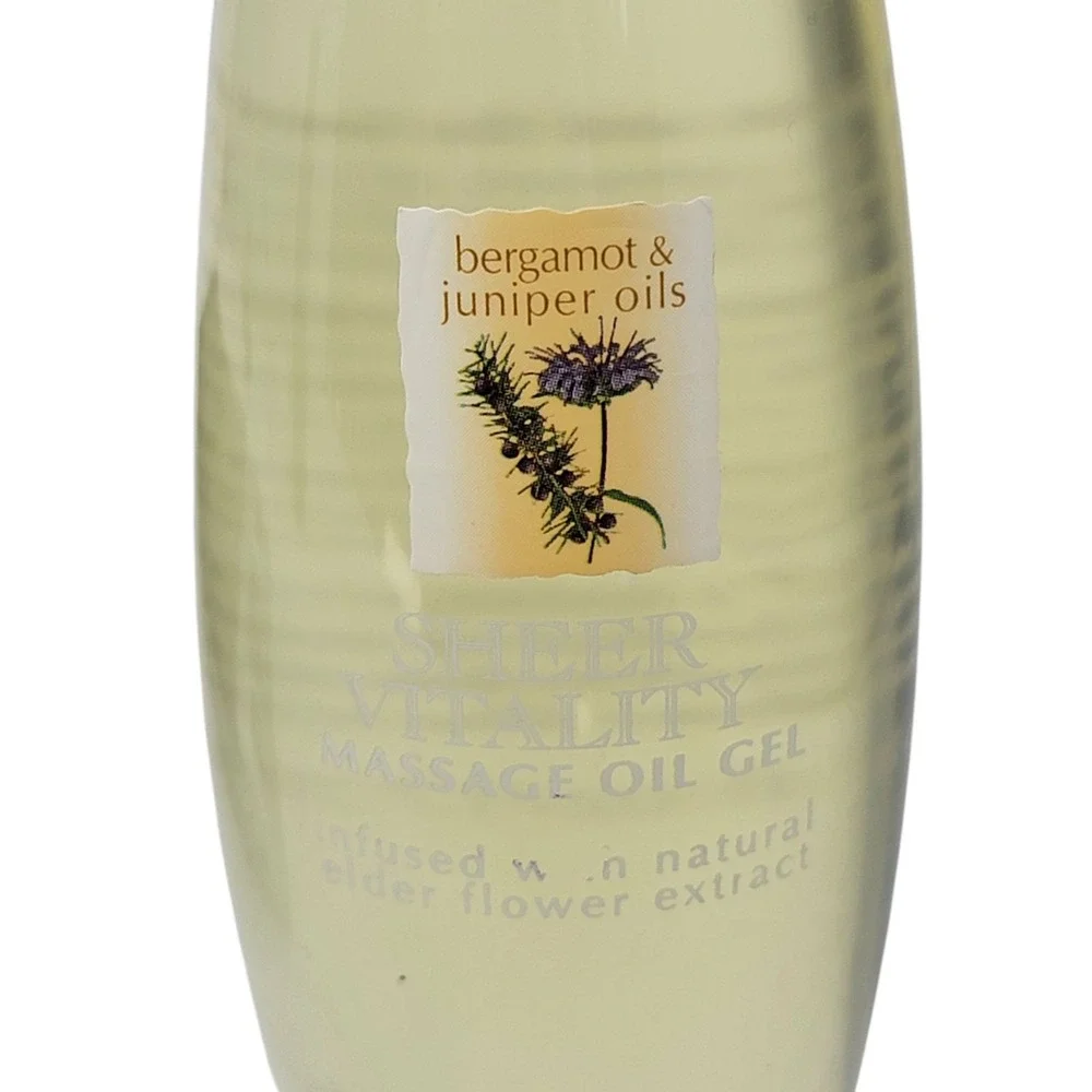 Vtg Bath Body Works Massage Oil Gel 4oz Sheer Vitality Bergamot Juniper Rare New